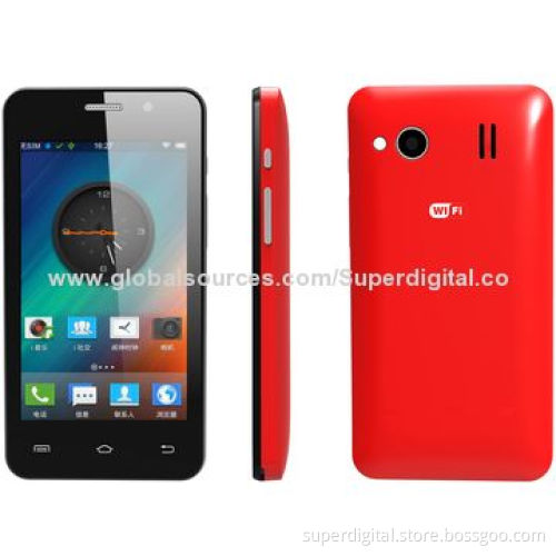 Smartphones, Google's Android 4.2.2 OS/MT6572W Dual-core, IPS Display, 0.3 + 2MP, 512MB + 4GB